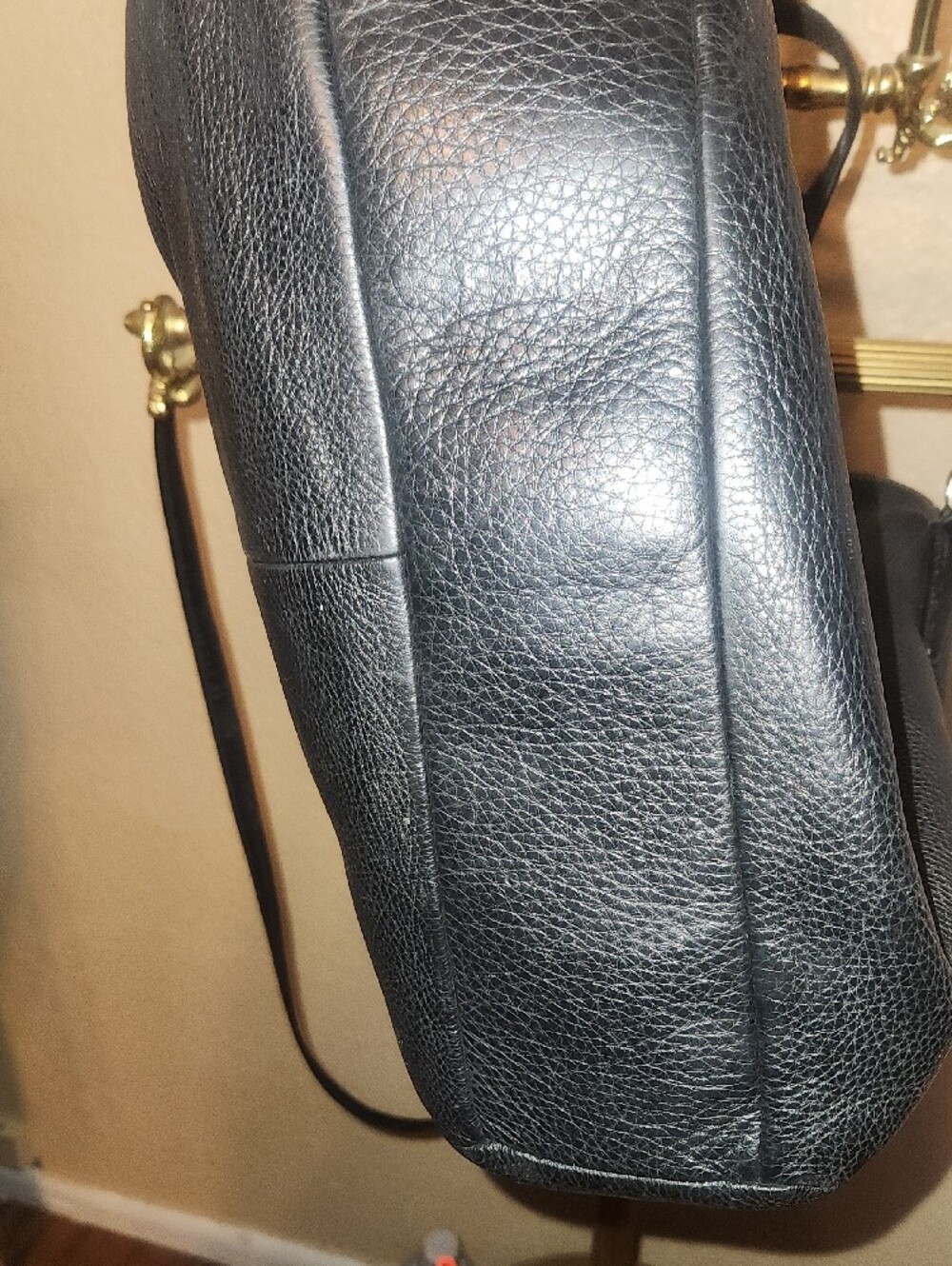 Coach Kelsey Black Pebbled Leather Tote with Gold Accents - Picture 11 of 12